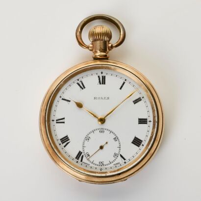 Rose Gold-plated, Rolex Lever / Dennison Star Pocket Watch, circa 1925