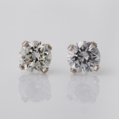 14ct White Gold, 0.64ct Diamond Stud Earrings