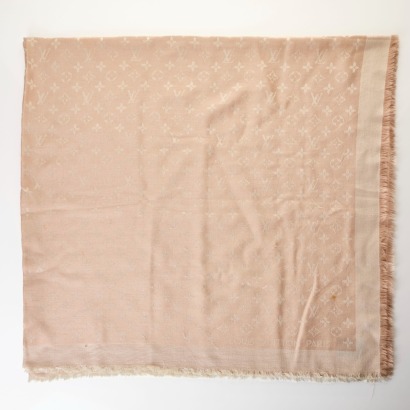 Louis Vuitton, 60% Silk / 40% Wool, Pale Pink Shawl with Box