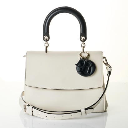 Christian Dior, White Leather Be Dior Handbag