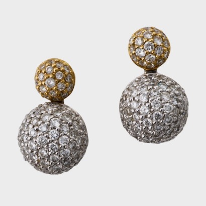 18ct Yellow / White Gold, 0.50ct Diamond Drop Earrings