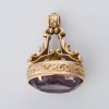 9ct Yellow Gold, Victoria Style, Amethyst Fob Pendant