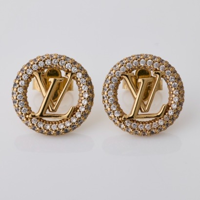 Louis Vuitton, Gold-Plated, 'Louis by Night' Earrings