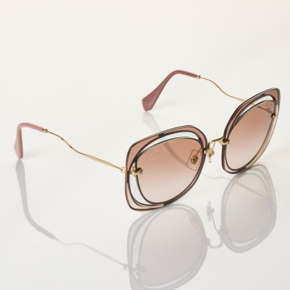 Miu Miu, SMU54S Pink Brown Gradient Scenique Sunglasses with Case