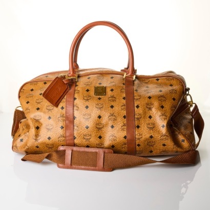 MCM, Cognac Monogram Boston Bag