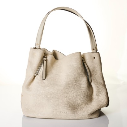 Burberry, White Leather & Novacheck Tote Bag
