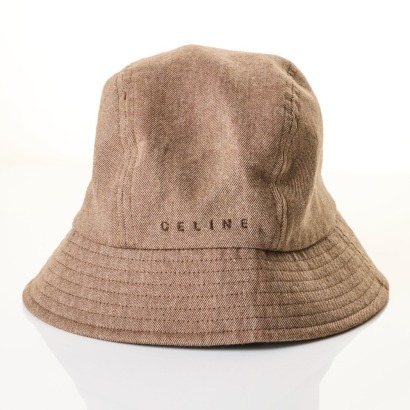 Celine, 100% Cotton, Brown Bucket Hat