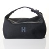 Herm&egrave;s, Black Canvas Bride-a-Brac Case, Size Large
