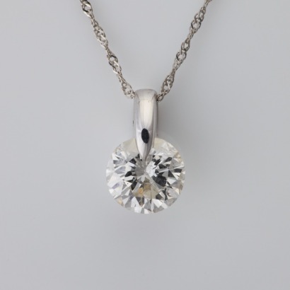 Platinum, 1.00ct Diamond Pendant on Chain