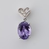 18ct White Gold, 1.00ct Oval Tanzanite / 0.09ct Diamond Pendant