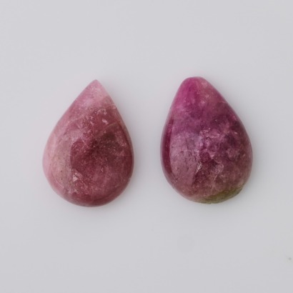 A Pair of Loose, Cabochon Cut Tourmalines, 6.34cts Total Weight