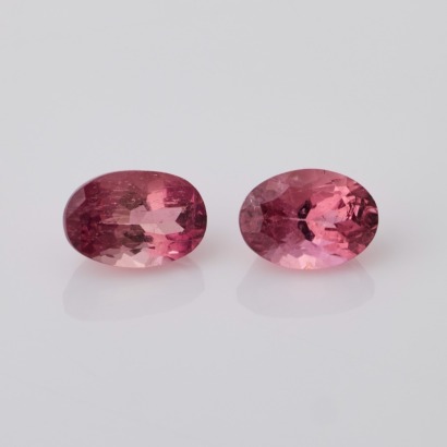 Loose, 2.02ct Oval Cut Pink Tourmaline Pair