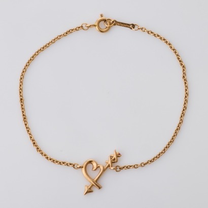 Tiffany & Co, 18ct Yellow Gold, Paloma Picasso, Loving Heart / Arrow Bracelet