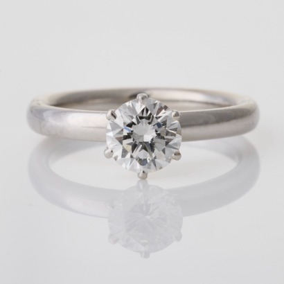 Platinum, 0.76ct Diamond Solitaire Ring