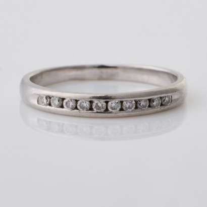 Walker & Hall, Platinum, 0.10ct Diamond Band Ring