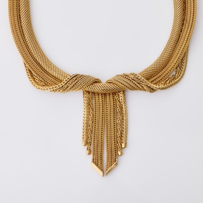 Christian Dior, Vintage, 37cm Gold-plated, Mesh Multi-strand Collar