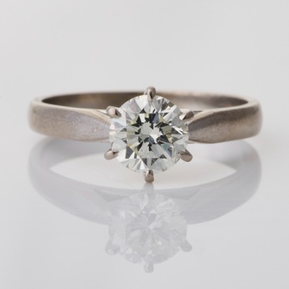 18ct White Gold, 1.00ct Diamond Solitaire Ring