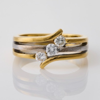 18ct Yellow / White Gold, 0.36ct Diamond Dress Ring