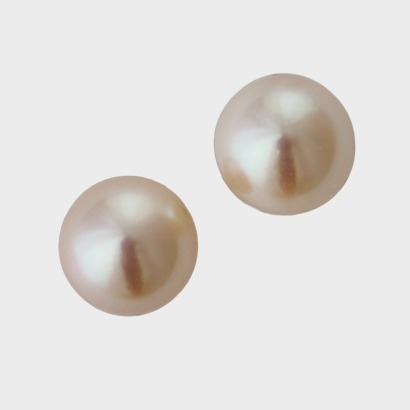 9ct Yellow Gold, 7.5mm Akoya Pearl Stud Earrings