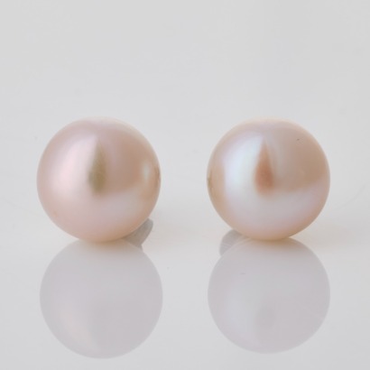 Sterling Silver, 10.0mm Freshwater Cultured Pearl Stud Earrings