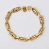 18ct Yellow Gold, 18cm Italian, Hollow Fancy Link Bracelet with Parrot Clasp