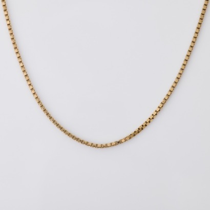 9ct Yellow Gold, 51cm Box Chain Necklace with Lobster Clasp