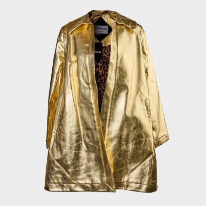 WORLD, Metallic Gold Kusama Swing Coat, Autumn-Winter 2017, Size S/M