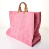 Fendi, Embossed Terry Cloth Sunshine Cloth Pink Tote Bag - 2