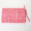 Fendi, Embossed Terry Cloth Pink Pouch