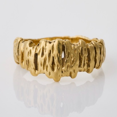 18ct Yellow Gold, Modern, Textured Dress Ring