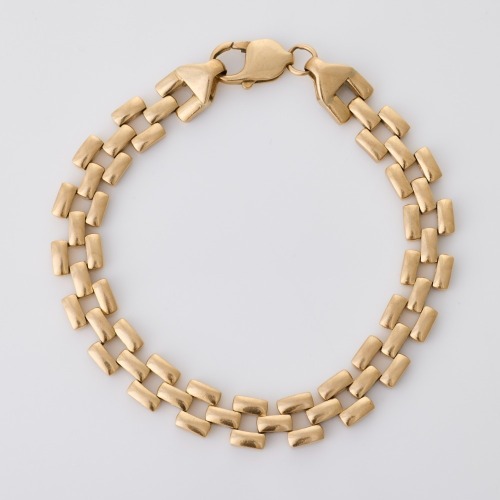 9ct Yellow Gold, Modern, 19.5cm Fancy Link, Hollow Bracelet