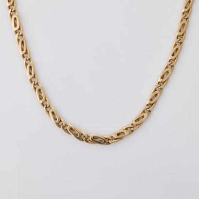 9ct Yellow Gold, 50cm Fancy Flat Link Chain