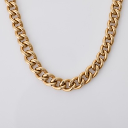 9ct Yellow Gold, 51cm Curb Link Chain with Albert Clasps