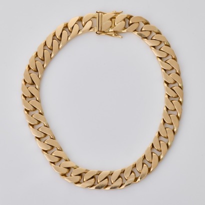 14ct Yellow Gold, 19.5cm Curb Link Bracelet with Box Clasp