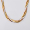 9ct Tri-colour Gold, 50cm Italian, Rope-style, Flat Link Herringbone Necklace