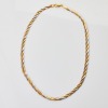 9ct Tri-colour Gold, 50cm Italian, Rope-style, Flat Link Herringbone Necklace - 2