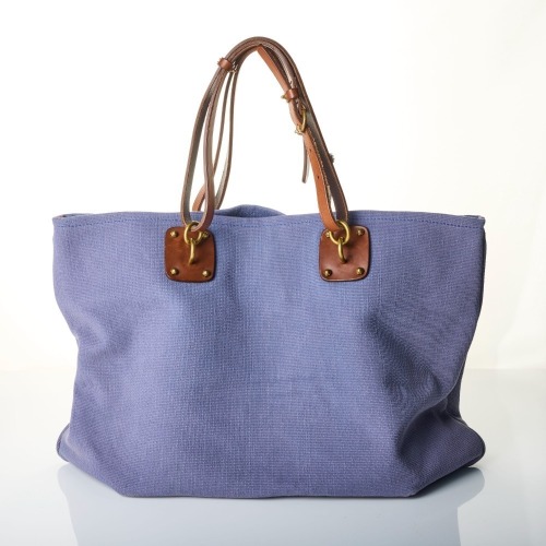 Bottega Veneta, Blue Canvas Tote Bag