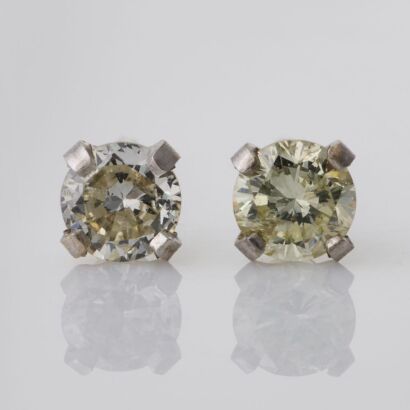 14ct White Gold, 3.80mm Diamond Stud Earrings