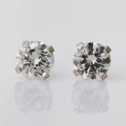 14ct White Gold, 0.08ct Diamond Stud Earrings