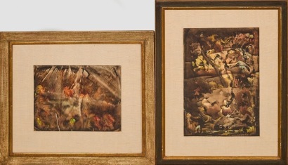 A Pair of Vintage Moody Watercolours