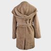 Max Mara, Beige Coloured, Alpaca / Wool Hooded Short-length Coat, Size 8 UK / Size 6 US - 2