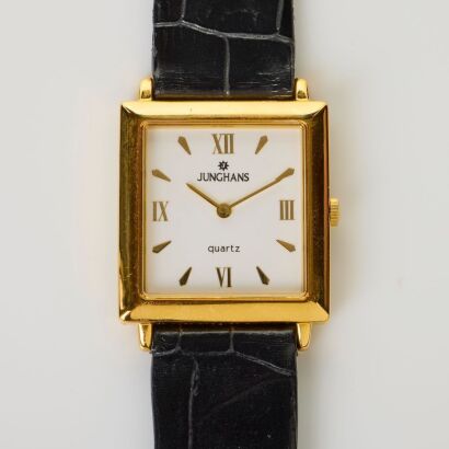 Gold Plated, Junghans, Square Quartz Wristwatch, circa 1990-2000's