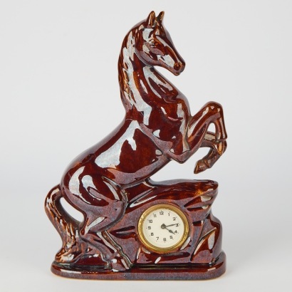 A Scheurich & Greulich Keramik Horse Clock, Germany