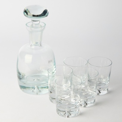 A Krosno Glass Decanter and Glass Set, Poland