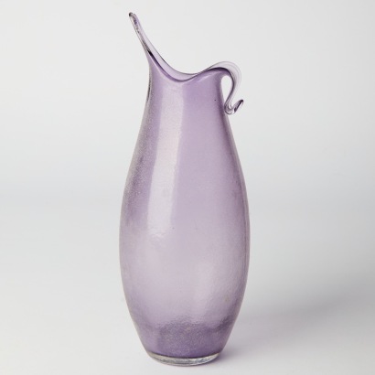 A Hand-blown Purple Glass Vase