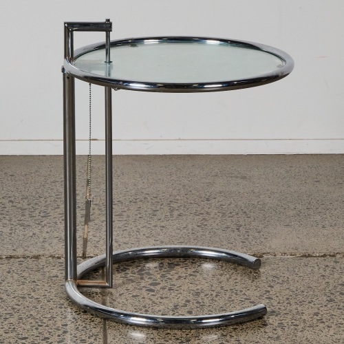An Eileen Gray Adjustable Table E 1027' Side Table made by ClassiCon and authorised by Aram Design