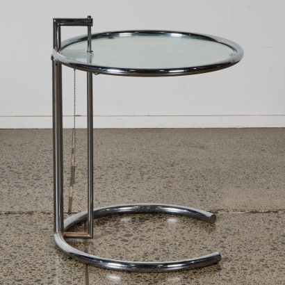 An Eileen Gray Adjustable Table E 1027' Side Table made by ClassiCon and authorised by Aram Design