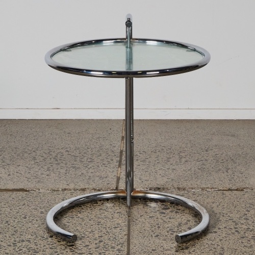 An Eileen Gray Adjustable Table E 1027' Side Table made by ClassiCon and authorised by Aram Design