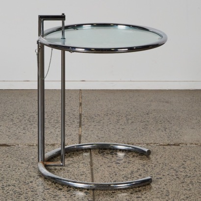 An Eileen Gray Adjustable Table E 1027' Side Table made by ClassiCon and authorised by Aram Design