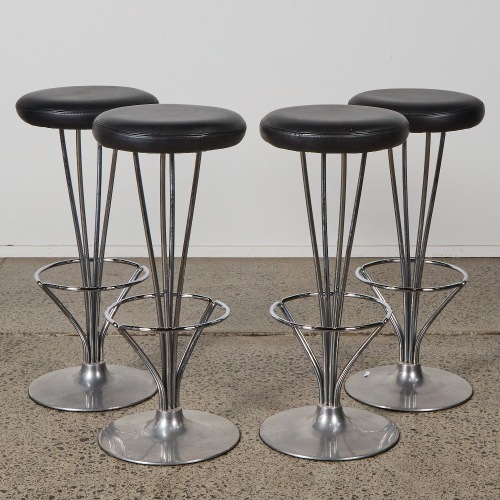 A Set Of Four Piet Hein Bar Stools For Fritz Hansen, Denmark 1985